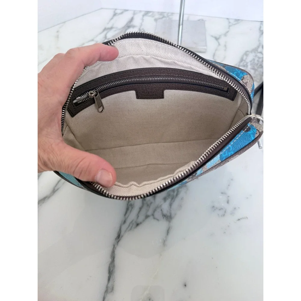 Gucci GG Marbled Pop Camo Crossbody Bag Blue Brown 839155 FAFHF 001